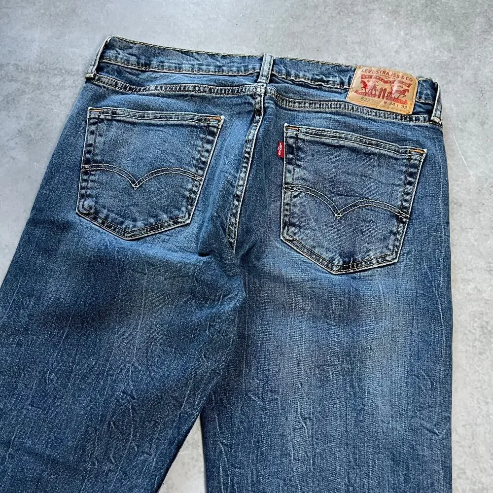 Levi's 527 Bootcut Men's Size 34x32 Jeans Slim Flare Blue Denim